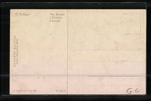 Künstler-AK G. Fiebiger, Der Eremit