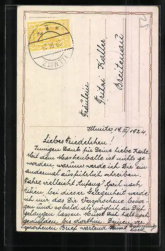 Künstler-AK G. Fiebiger: Landschaftsansicht mit Burg