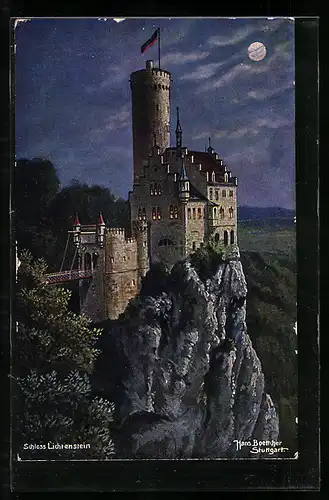 Künstler-AK Hans Boettcher: Lichtenstein, Schloss Lichtenstein