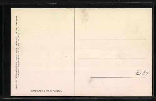 Künstler-AK Heinrich Hoffmann: Kinzigtal, Paare beim Tanz zur Kirchweihe