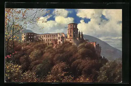 Künstler-AK Heinrich Hoffmann: Heidelberg, Das Schloss von der Terrasse gesehen