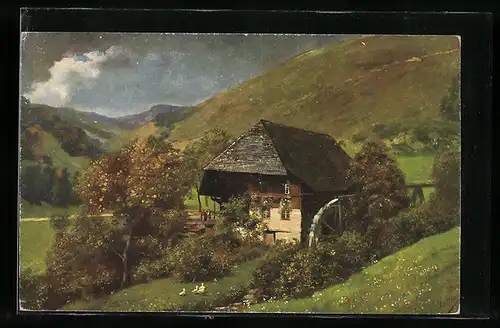 Künstler-AK Heinrich Hoffmann: Mühle im Schwarzwald