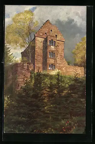 Künstler-AK Heinrich Hoffmann: Die Minneburg am Neckar