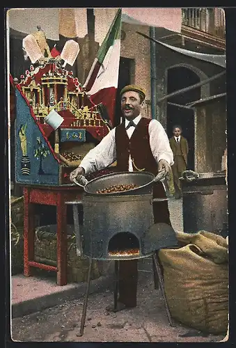 AK Neapel / Napoli, Maronen-Röster & -Verkäufer