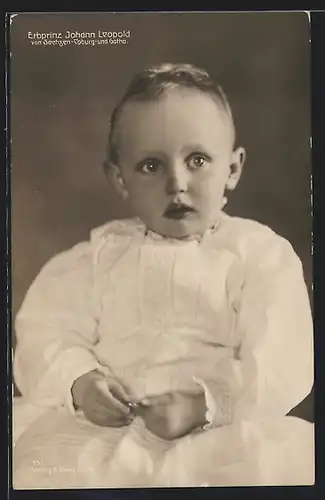 AK Erbprinz Johann Leopold von Sachsen-Coburg-Gotha als Kleinkind