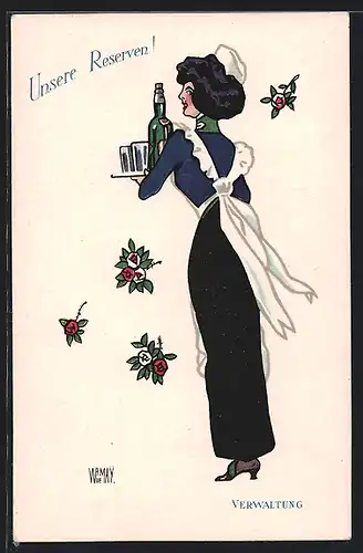 Künstler-AK sign. Wr. de May: Unsere Reserven!, Verwaltung