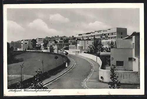 AK Stuttgart, Blick in die Weissenhofsiedlung
