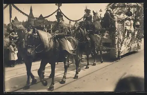 AK Luzern, Eidgenössisches Sängerfest 1922, Kutschenwagen auf der Parade