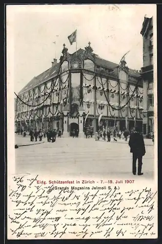 AK Zürich, Eidg. Schützenfest 1907, An der Festhalle