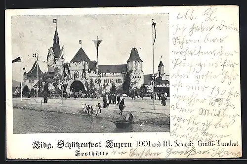 AK Luzern, Eidgenössisches Schützenfest 1901, Festhütte