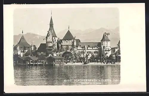 Foto-AK Luzern, Eidg. Schützenfest 1901, Gesamtansicht