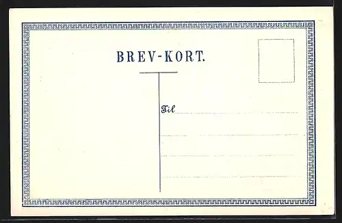 AK Briefmarken Dänemarks, Wappen, Landkarte