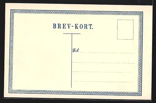 AK Briefmarken Dänemarks, Wappen, Landkarte
