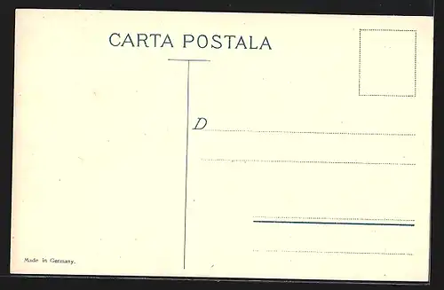 AK Rumänien, Briefmarken, Wappen und Landkarte