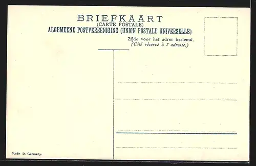 AK Niederländisch-Indien, Briefmarken und Wappen mit Krone, Landkarte