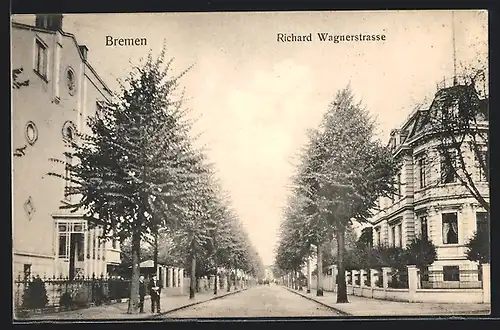AK Bremen, Richard Wagnerstrasse mit Passanten