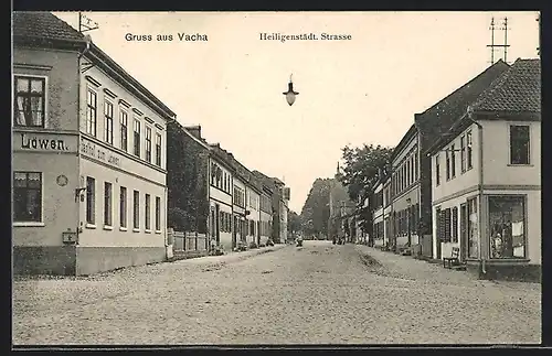 AK Vacha, Heiligenstädtische Strasse mit Gasthof zum Löwen