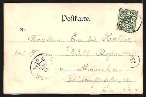 Lithographie Eybach, Gasthof Adler Garten u. hoher Felsen, Felsenthal, Teilansicht