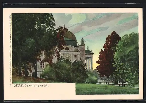 Künstler-AK Raoul Frank: Graz, Stadttheater