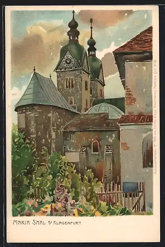 Künstler-AK Raoul Frank: Maria Saal, Ansicht mit Kirche