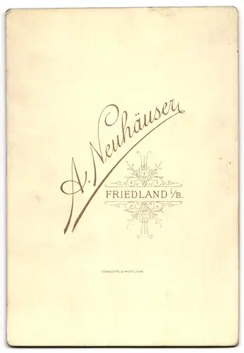 Fotografie A. Neuhäuser, Friedland i. B., Junge Dame in zeitgenössischer Kleidung