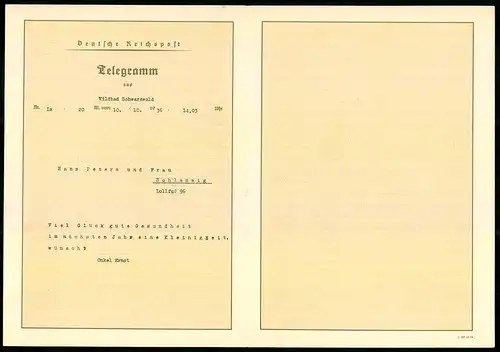 Telegramm Deutsche Reichspost, 1936, Putten & Babies mit Kinderwagen, Schulkinder mit Schultüte zur Einschulung