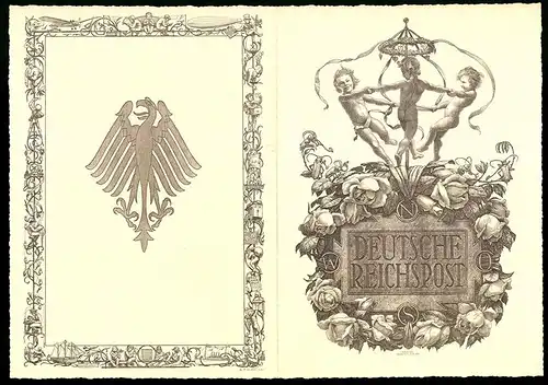 Telegramm Deutsche Reichspost, 1936, Reigentanz am Maibaum, Zeppelin & Flugzeug, Entwurf: Hanns Bastanier