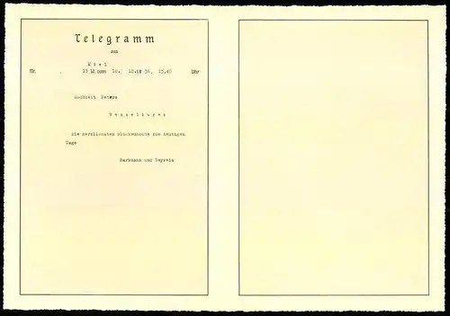 Telegramm Deutsche Reichspost, 1936, Reigentanz am Maibaum, Zeppelin & Flugzeug, Entwurf: Hanns Bastanier