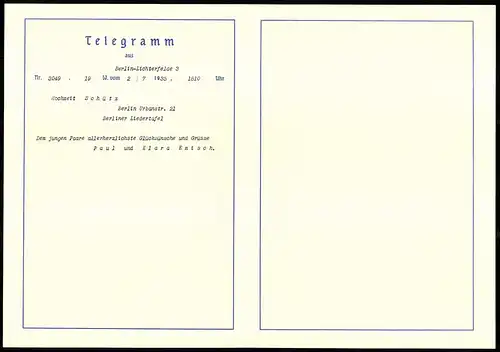 Telegramm Deutsche Reichspost, 1935, Putten mit Briefen bilden einen Kranz, Reichsadler, Entwurf: Arnold
