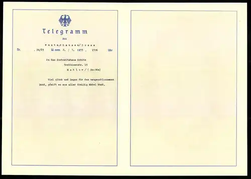 Telegramm Deutsche Reichspost, 1935, Blumenkranz, Alpenwiese gegen Bergmassiv, Entwurf: Carl Reiser