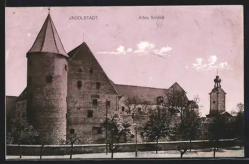 AK Ingolstadt, Altes Schloss mit Kirchturm