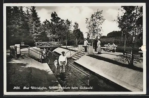 AK Bad Wörishofen, Wassertretplatz beim Eichwald