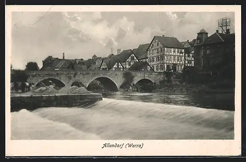 AK Allendorf / Werra, Teilansicht mit Brücke