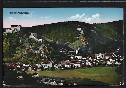 AK Riedenburg, Totalansicht vor Bergen