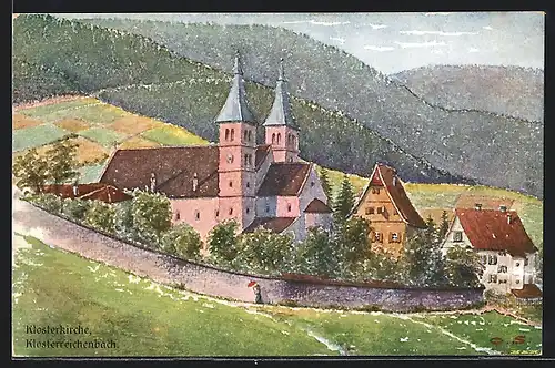 Künstler-AK Klosterreichenbach, Blick auf Klosterkirche