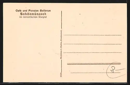 AK Schönmünzach, Cafe und Pension Bellevue