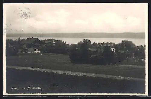 AK Utting am Ammersee, Ortsansicht mit See