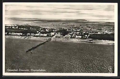 AK Zinnowitz, Ortsansicht vom Flugzeug aus
