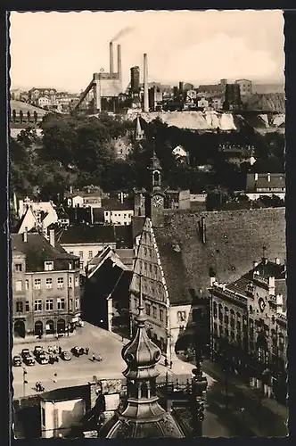 AK Zwickau /Sa., Teilansicht mit Gasthaus Goldener Anker