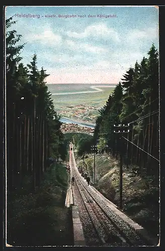 AK Heidelberg, Electr. Bergbahn nach dem Königstuhl