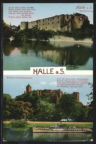 AK Halle, Moritzburg & Ruine Giebichenstein