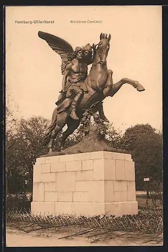 AK Hamburg-Uhlenhorst, Walküren-Denkmal