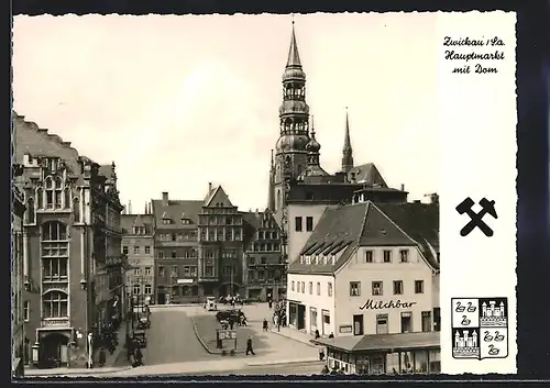 AK Zwickau /Sa., Hauptmarkt mit Dom