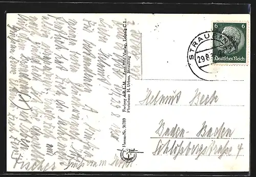 AK Straubing, Ortsansicht vom Flugzeug aus