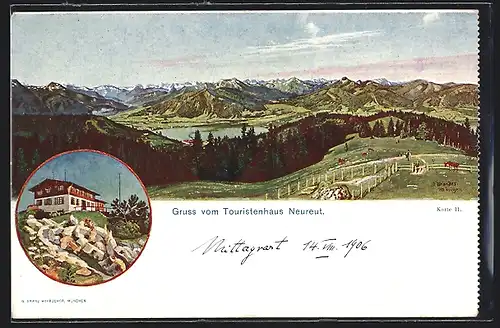 AK Neureut, Touristenhaus mit Blick auf Landschaft