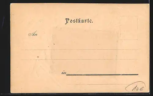 Präge-AK München, Teilansicht mit Kirche, Jäger mit Gewehr