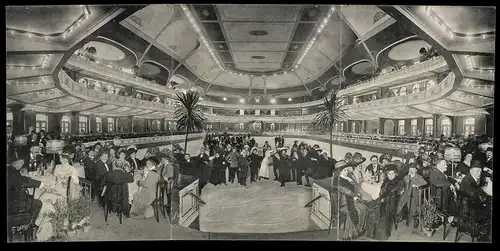 Klapp-AK Berlin, Sport-Palast, Grösste Kunsteisbahn der Welt, Schlittschuhläufer auf dem Eis