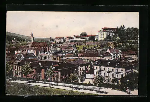 AK Baden-Baden, Teilansicht von der Friedrichshöhe gesehen