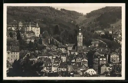 AK Baden-Baden, Blick vom Schloss Solms auf den Ort