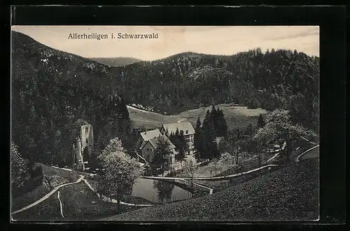 AK Allerheiligen i. Schwarzwald, Panorama mit Ruine